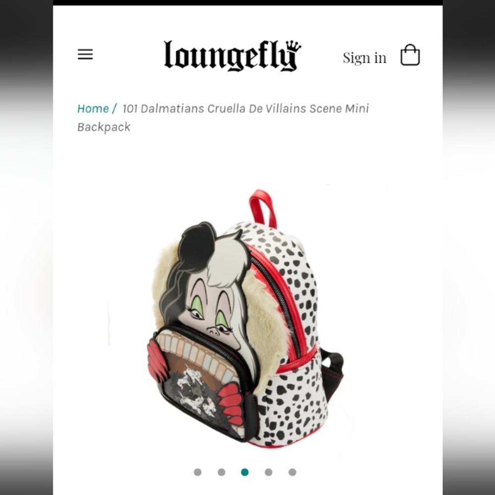 Loungefly Cruella DeVille mini backpack